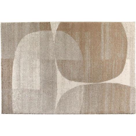 Tapis de Salon Moderne à Motif Géométrique en Polypropylène Tons Naturels 200 x 290 cm - PANGIVO (1/3)