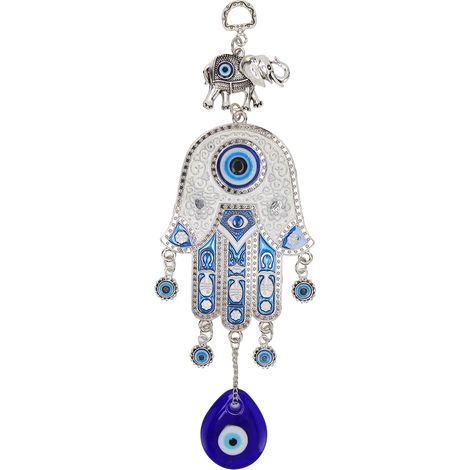 Amulette de Protection pour Voiture - Ornement Suspension Rétroviseur avec Œil Bleu, Décoration Murale Porte et Couloir (1/5)