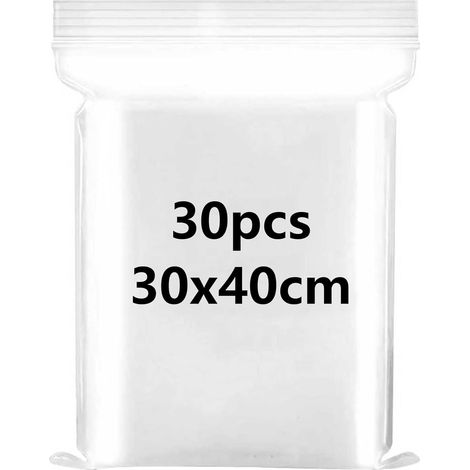 Transparent Plastic Bags 30 x 40 cm Zip Bag 30 Pieces Resealable (1/5)