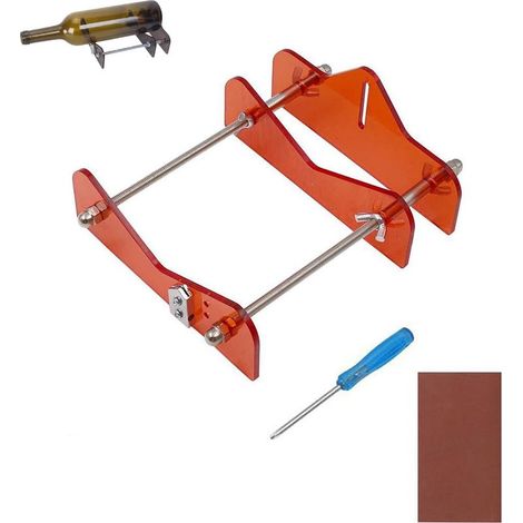 Coupe-bouteilles en verre, machine de découpe de bouteilles rondes, outil de coupe de bouteilles de vin et de bouteilles de bière avec kit d'outils d'accessoires (1/5)