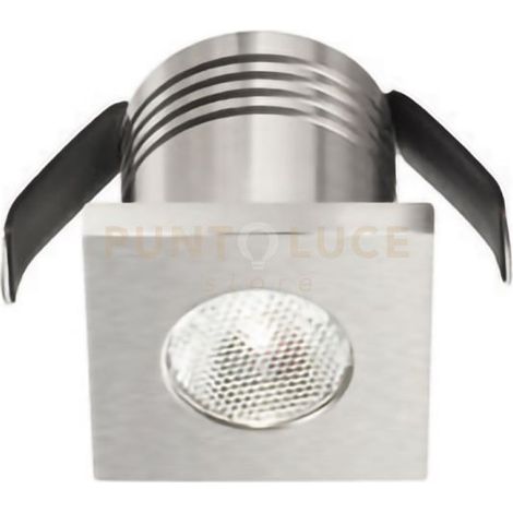 GFA902C- FARETTO DA INCASSO A MOLLA IN ALLUMINIO A LED 3000K 170LM 3W COLORE NICKEL QUADRATO 3,2X3,2CM