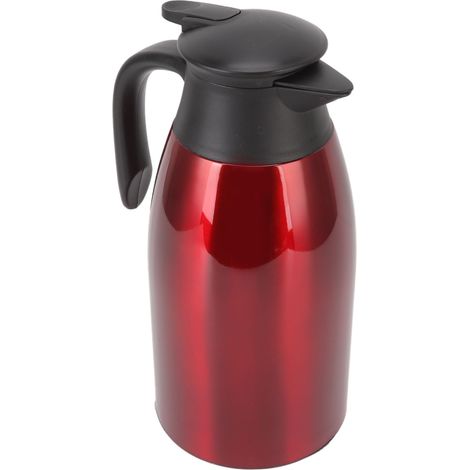 Isolierte Teekanne aus Edelstahl 304, auslaufsicherer Deckel, 2 Liter Fassungsvermögen, Tragegriff, leicht zu reinigen, weinroter isolierter Kaffeespender (1/5)