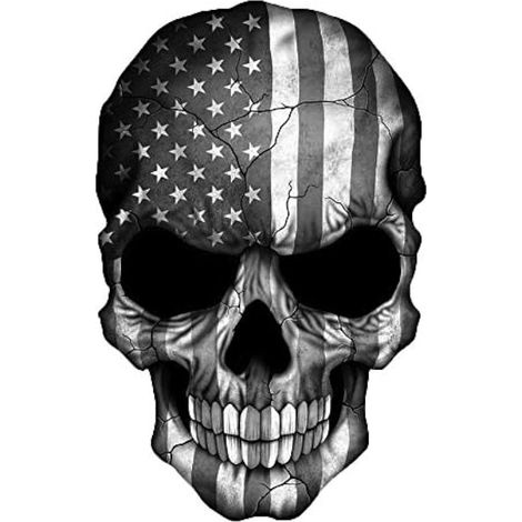 Sticker autocollant pour fenêtre et fenêtre Motif drapeau américain Noir et blanc 3M USA 5" TALL Noir 10002125