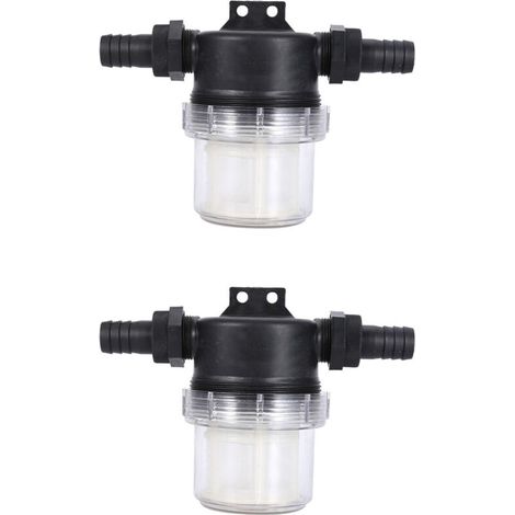 2 Pack Water Pump Filter Net Sprinkler Adjustable Inline Transparent Mesh Strainer Watering Tool for Gardening Water Pump（interface：20mm）