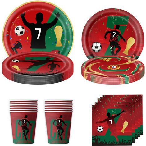 Anniversaire Football Decoration,50 PCS Enfant Garçons Football Articles Fête Deco Party Fournitures 10 Invités pour Les Fans (1/5)