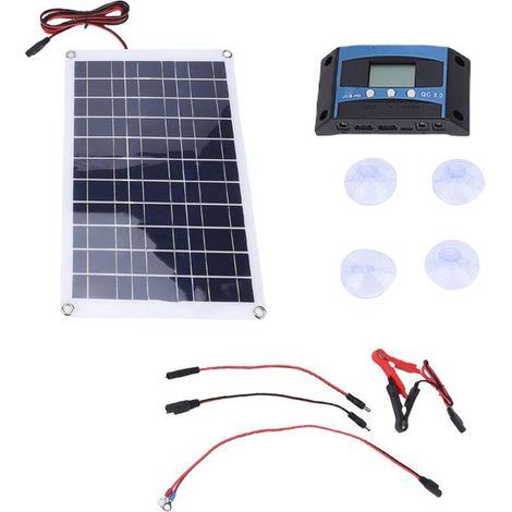 BelleRise - Panneau solaire 40W – Kit monocristallin + contrôleur MPPT – Camping-car et VR (1/5)