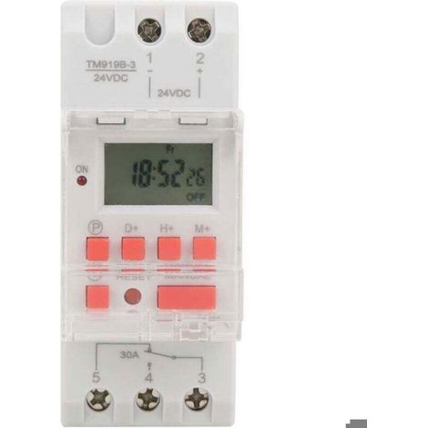 DC 24V 30A Hebdomadaire 12/24hrs Minuterie Interrupteur LCD On Off Contrôle Programmable Relais De Temps, Minuteur (1/5)