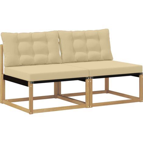 Maison Exclusive - Outdoor Mittelsofa Massives Akazienholz und Te