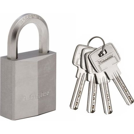 MASTERLOCK Cadenas laiton nickel 40mm anse hexagonale