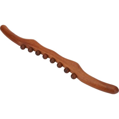 Bâton de massage en bois pour soulager la fatigue. 8 points de massage. Design concave et convexe. Outil de massage relaxant pour les muscles. Idéal pour les salons de beauté. (1/5)