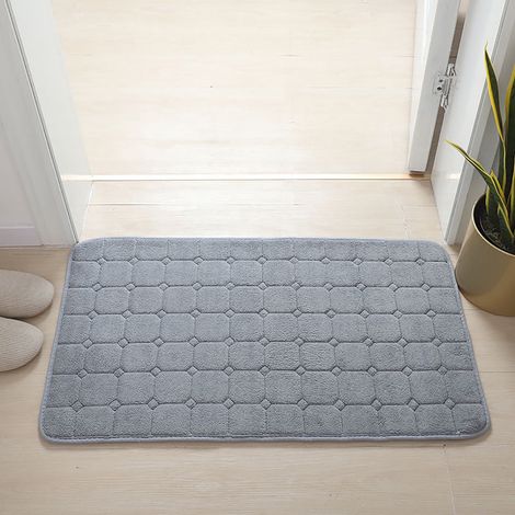 Tapis De Bain - 50 X 80 Cm - Mousse Mémoire Épaisse - Antidérapant - Absorbant - Lavable En Machine - Pour Salle De Bain Chambre Et Intérieur (1/5)