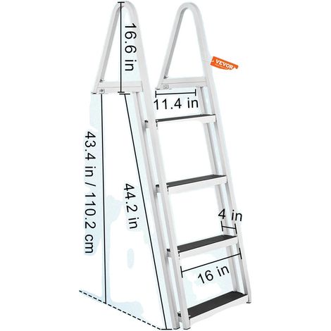 Échelle de quai, Pédales antidérapantes, Design ergonomique, 4 Étapes 350 Lbs (1/2)
