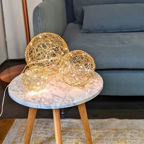 Déco boules lumineuses en métal à poser (1/3)