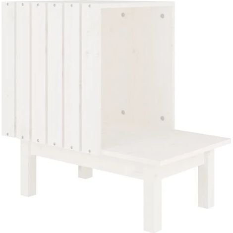 Maison pour chat blanche, mesurant 60x36x60 cm, en bois de pin massif.