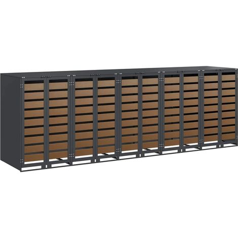 Wheelie Bin Storage for 5 Bins Anthracite 340 x 77.5 x 115.5 cm vidaXL
