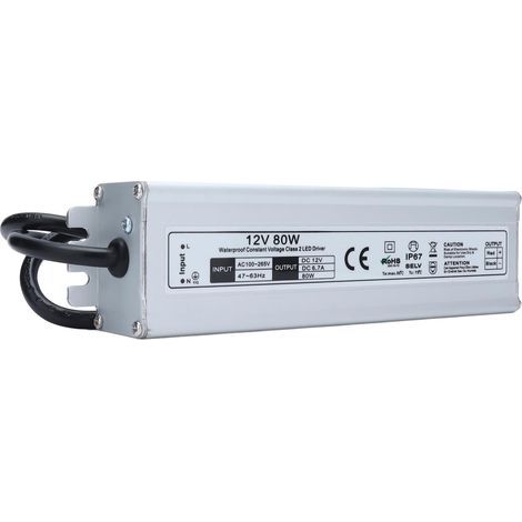 80W Waterproof Switching Power Supply IP67 LED Waterproof Power Supply AC100-265V European Standard Output 12V (1/2)