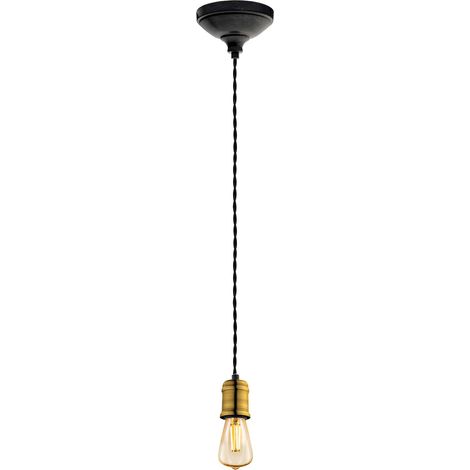 Eglo Pendelleuchte Yorth schwarz-gold Ø 12,5 cm E27 Deckenleuchte (1/3)