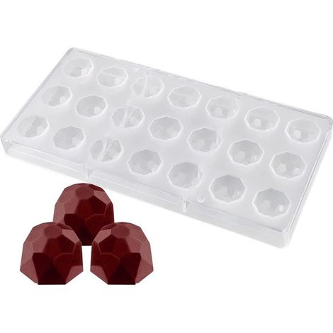 Moule à chocolat en forme de diamant - Polycarbonate alimentaire - Pour chocolat, bonbons et gelée - Démoulage facile - Facile à nettoyer - Ustensile de cuisine (1/5)