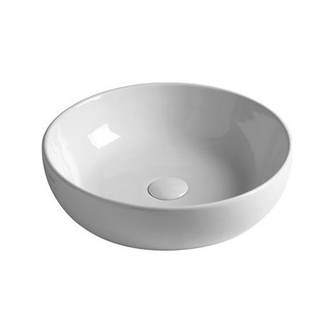 Lavabo Easy appoggio salvaspazio Ø45 tondo in ceramica bianco (1/3)