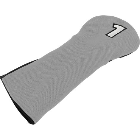 Housse de club de golf en tissu mixte, polyester tricoté, polyuréthane imperméable, numéro 1 pour l'entraînement et la compétition, gris et noir (1/5)