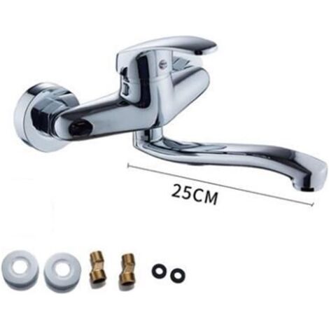 QORVA-Douille Murale pour évier Chaud et Froid Rotatif, Balcon adapté aux Accessoires Robinet d'eau