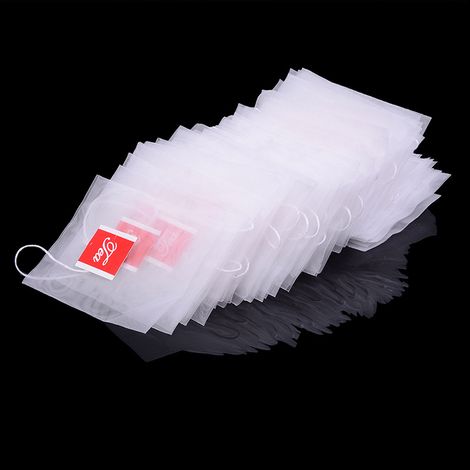 Lebensmittelechte Nylon-Filterbeutel, Einweg-Teebeutel, dreieckige Packungen, 5,8 x 7 cm, 100 Beutel pro Packung. (1/5)