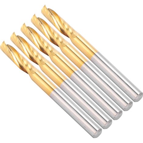 5 Stück professionelle CNC-Schaftfräser, Spiralfräser für Metall, 4 x 15 x 45 mm (1/5)