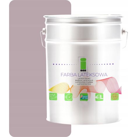 PITTURA MURALE AL LATTICE PER INTERNI, COLORE ERICA, PRODOTTO LUCIDANTE, 5L (1/5)