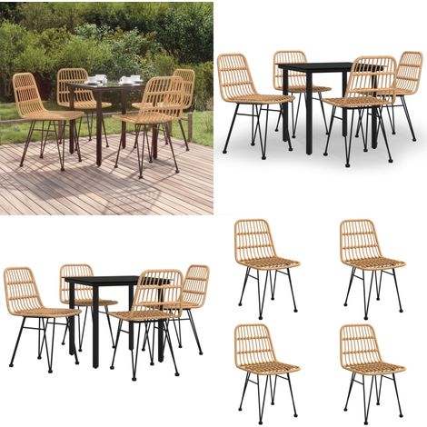 5-tlg. Garten-Essgruppe Poly Rattan - Gartenmöbel - Poly Rattan (1/5)