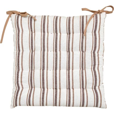 Coprisedia groove 38x38cm in lino beige a righe - Atmosphera créateur d'intérieur