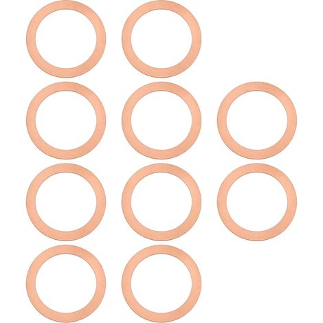 Lot de 10 joints d'étanchéité en cuivre pour bouchon de vidange d'huile automobile compatible avec 451 FORTWO Compatible avec 451 32 x 22 x 1 mm (1/5)