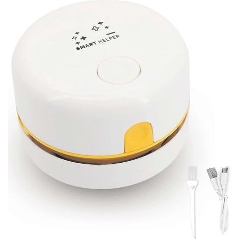 Mini aspirateur, aspirateur de bureau, nettoyeur de poussière à haute puissance d'aspiration pour nettoyer les miettes, mini brosses pour aspirateur de bureau, maison, bureau (1/5)