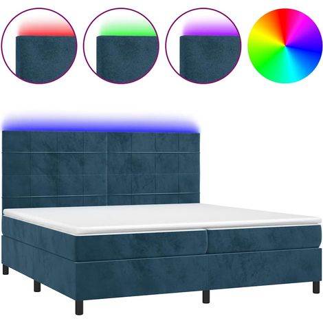 Maison Exclusive - Sommier à lattes de lit matelas LED Bleu foncé 200x200 cm (1/5)