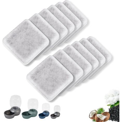 Lot de 12 filtres de rechange pour fontaine à eau pour animaux de compagnie compatibles avec les abreuvoirs Petmate Replendish Mason Gravity Waterers automatiques pour chien et chat (1/5)