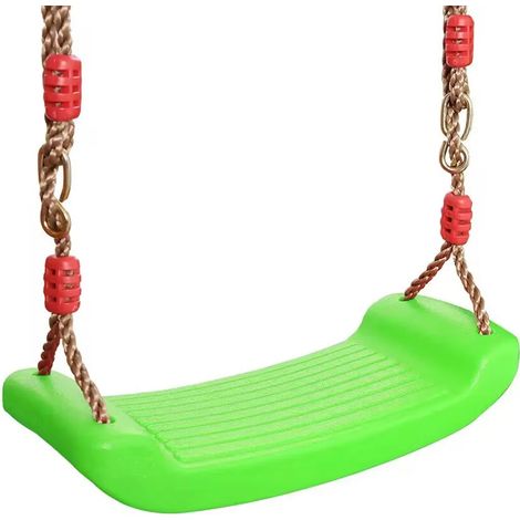 Balançoire de jardin pour enfants, en plastique vert, résistante, fixation sécurisée, idéale pour l'extérieur et les espaces extérieurs de la maison (1/5)