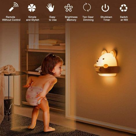 Luz nocturna para bebés, luz nocturna para dormitorio, luz nocturna portátil para niños, luz nocturna portátil con carga USB y luz amarilla para leer, dormir y relajarse, luz nocturna para bebés para  (1/5)
