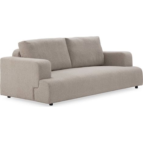 Canapé droit en tissu gris contemporain - gris (1/5)