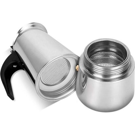 Caffettiera italiana da 12 tazze in acciaio inox, compatibile con tutti i tipi di piani cottura. (1/4)