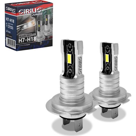 DISCORAMA KIT LAMPADE LED SIRIUS H7-H18 SHORT CSP EVOLUTION JUNIOR COPPIA FARI LUCE BIANCA (1/3)