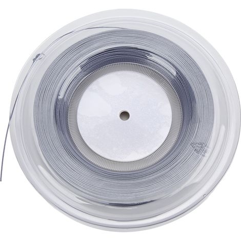 Cordage de tennis 200 m, 1,25 mm, polyester, rigide, gris, pour raquettes de sport et entraînement. (1/5)