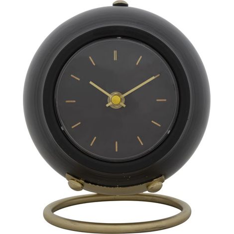 Orologio da Tavolo Ball Nero 16x13x19 cm in Ferro e Plastica (1/5)