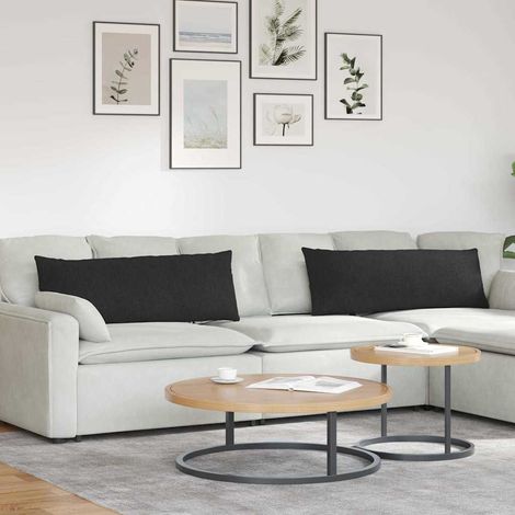 Sofakissen 2 pcs Schwarz 120 x 40 cm Stoff
