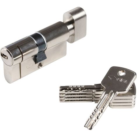 Cylindre de serrure à bouton L.30 + 30mm 5 clés (1/5)