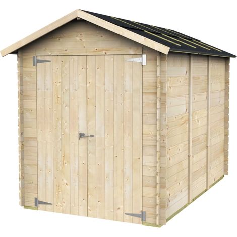 casetta in legno da giardino alce "fiamma" in abete 178x273x226 cm