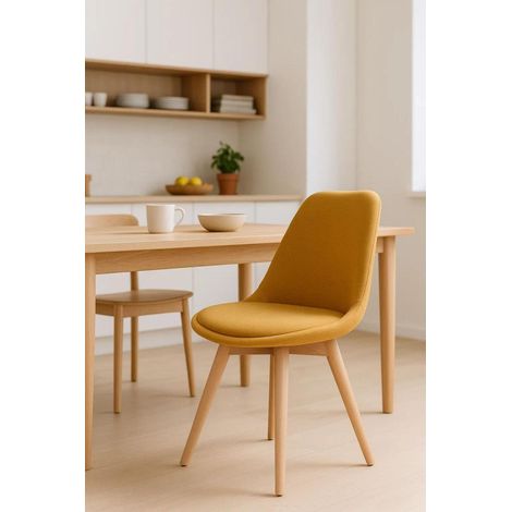 Sillas Comedor - Silla Synk Tela - Mostaza (1/5)