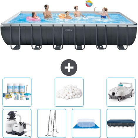 Piscine Intex Rectangulaire Ultra XTR Frame - 732 x 366 x 132 cm - Comprend des Accessoires CB45