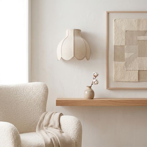 Aplique de Pared con Pantalla de Lino Beige  Serie NALA (1/5)