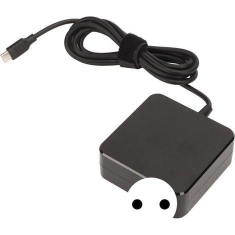 Adaptateur Secteur USB C - GOTOTOP - 65 W - Chargeur Portable - Protection Multiple - Noir (1/4)