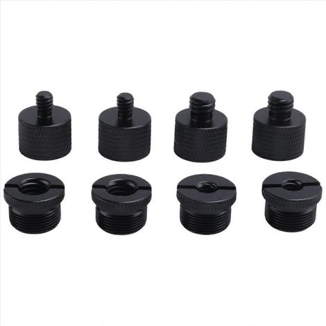Adaptateur fileté pour pied de micro, lot de 8, raccord 5/8 femelle vers 3/8 mâle, accessoire studio (1/5)