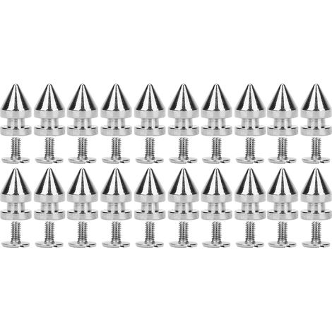 20 clous rivet métal 8x13.5mm pointes balles DIY cuir vêtements chaussures déco argent (1/5)